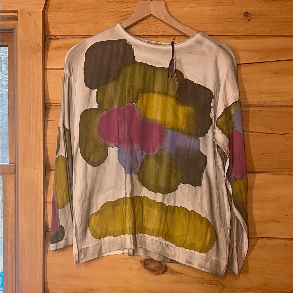 Melarosa Italy hand painted silk top M
